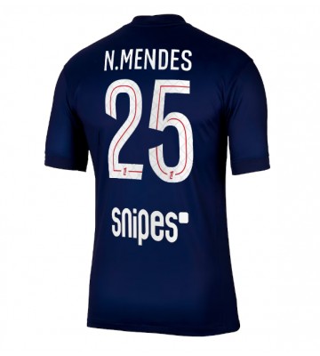 Paris Saint-Germain Nuno Mendes #25 Hjemmebanetrøje 2025-26 Kortærmet